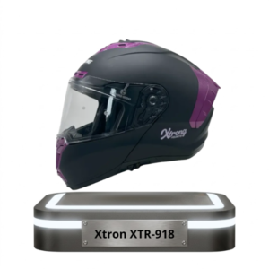 Casco abatible Xtrong XTR 918 color negro mate y fucsia