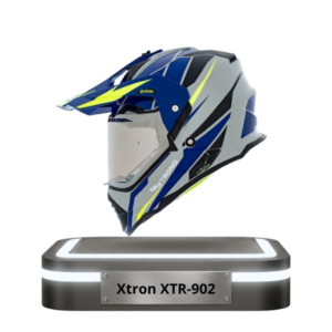 Casco Enduro Xtrong XTR 902 color azul y gris neón