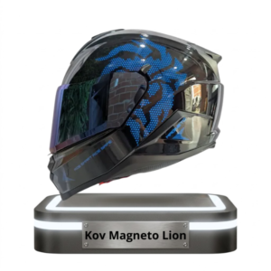 Casco integral Kov Magneto Lion color negro brillante