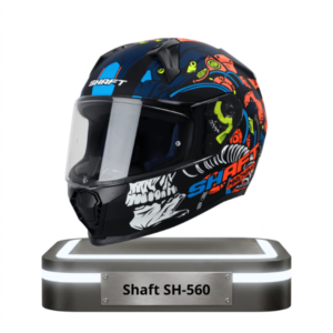 Casco integral Shaft SH 560 color negro con gráficos metalizados