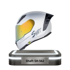 Casco integral Shaft SH 562 color blanco con visor amarillo