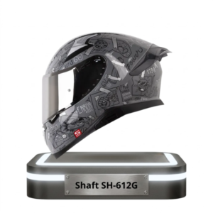 Casco integral Shaft SH 612G color gris con gráficos
