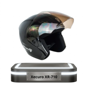 Casco de moto abierto Xecuro XR 710 color negro mate