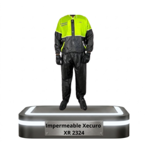 Traje impermeable Xecuro XR 2324 con chaqueta de alta visibilidad amarilla neón
