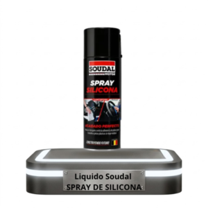 Spray de silicona Soudal en presentación de lata negra