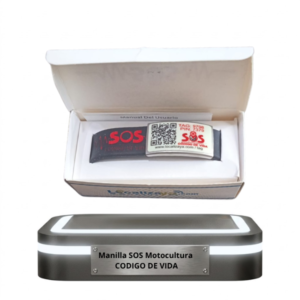 Manilla SOS Código de Vida con información médica para motociclistas